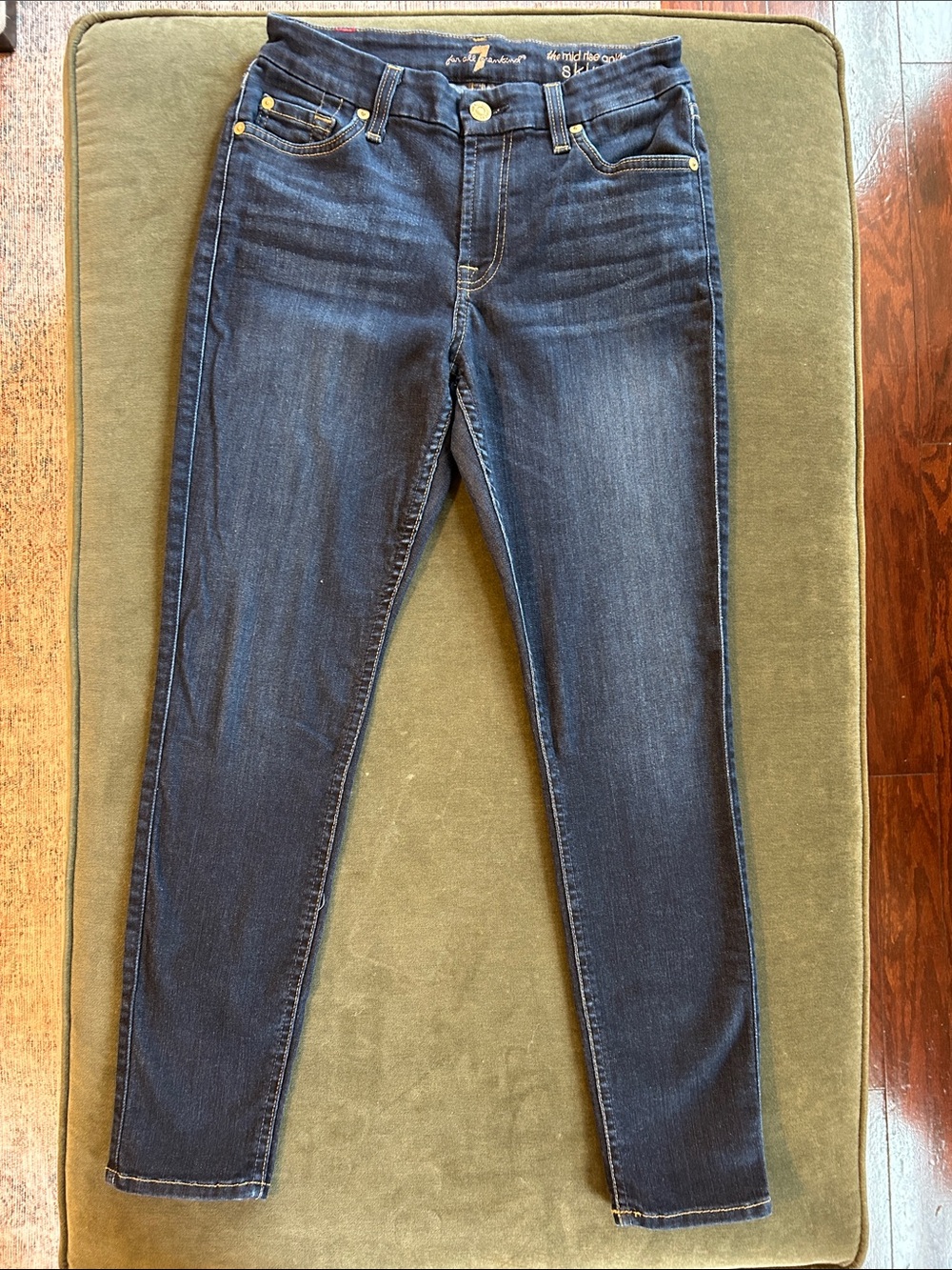7 For All Mankind “the Midrise Ankle Skinny” Jeans Size 25